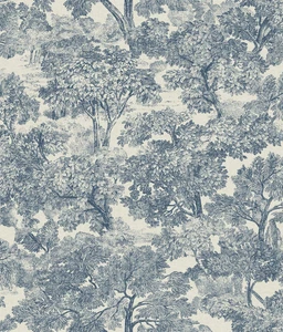 Chesapeake by Brewster 3112-002724 Sage Hill Blyth Blue Toile Wallpaper - Picture 1 of 6