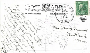 U.S. - RPO - N.Y. AND CHICAGO, W.D. 1914 EASTER GREETING CARD, TRAIN 52 - Picture 1 of 2