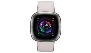 Fitbit Sense 2 Health and Fitness Smartwatch -Lunar White/Platinum NEW - Picture 1 of 10
