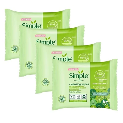 Toallitas faciales limpiadoras Simple Sensitive Skin Experts tipo a la piel paquete de 25 unidades Foto 1 de 4