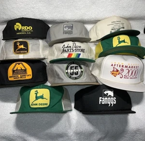 Lot Of 11 Vintage 80s And 90s John Deere Trucker Hats - Picture 1 of 5