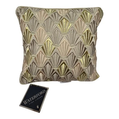 Waterford Decorative Pillow Abrielle Art Deco Champagne Gold 14x14 NEW - Image 1 of 4