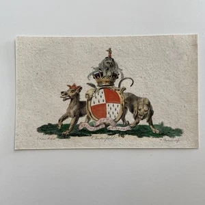 Antique Hand-Colored Heraldic Engraving Coat of Arms of the Earl of Chesterfield - Picture 1 of 4