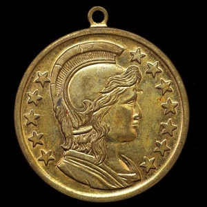 Dije medalla recuerdo soldado romano o gladiador latón 29 mm x 32 mm - Imagen 1 de 2