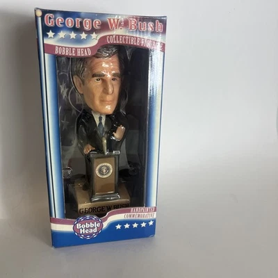 Figura Coleccionable Conmemorativa Cabeza Bobble George W. Bush Pintada a Mano Nueva Foto 1 de 4