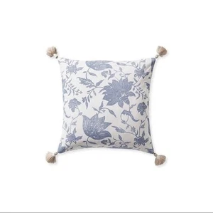 Serena & Lily Deauville Outdoor Coastal Pillow Cover 20x20 Blue Floral $198 - Picture 1 of 3