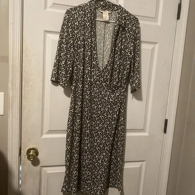 Vestido envolvente sintético estampado poliéster negro/blanco Max Studio para mujer - talla XL Foto 1 de 4