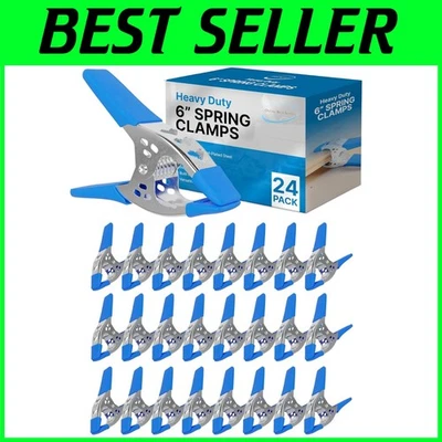 6" Nickel-Plated Steel Spring Clamps - 24-Pack - Image 1 of 4