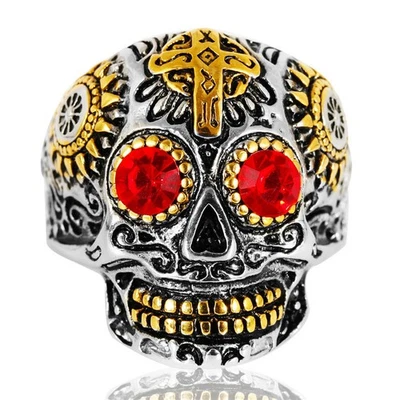 Anillo Calavera Gótico Para Hombre Motociclista Punk Gabbra Hombre Acero Inoxidable Talla 7-15 Foto 1 de 4