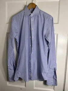 Ascot Chang Thomas Mason Men's Dress Shirt MOP Buttons 15 x 33 French Cuffs - Picture 1 of 6