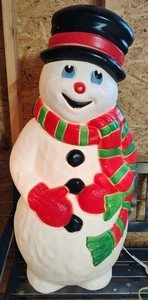 Vintage 1997 "Grand Venture" Christmas Snowman Blow Mold 38” Tall Red/green - Picture 1 of 9
