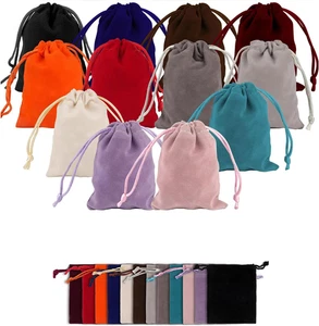 Samtbeutel bunt 24 Stück 9x7 cm Schmuckbeutel mit Kordelzug Geschenksäckchen - Bild 1 von 7