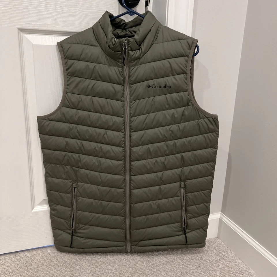 Chaqueta Chaleco Columbia Powder Lite Para Hombre Verde, Aislante, Omni-Calor Talla Grande Foto 1 de 4