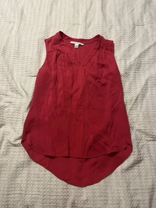 Diane von Furstenberg P Size 0-2 100% Silk Sheer Panels Hot Pink Sleeveless - Picture 1 of 12