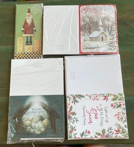 Lot Christmas Cards Mostly New, Religious w/ Envelopes apx 40 Total - Picture 1 of 8