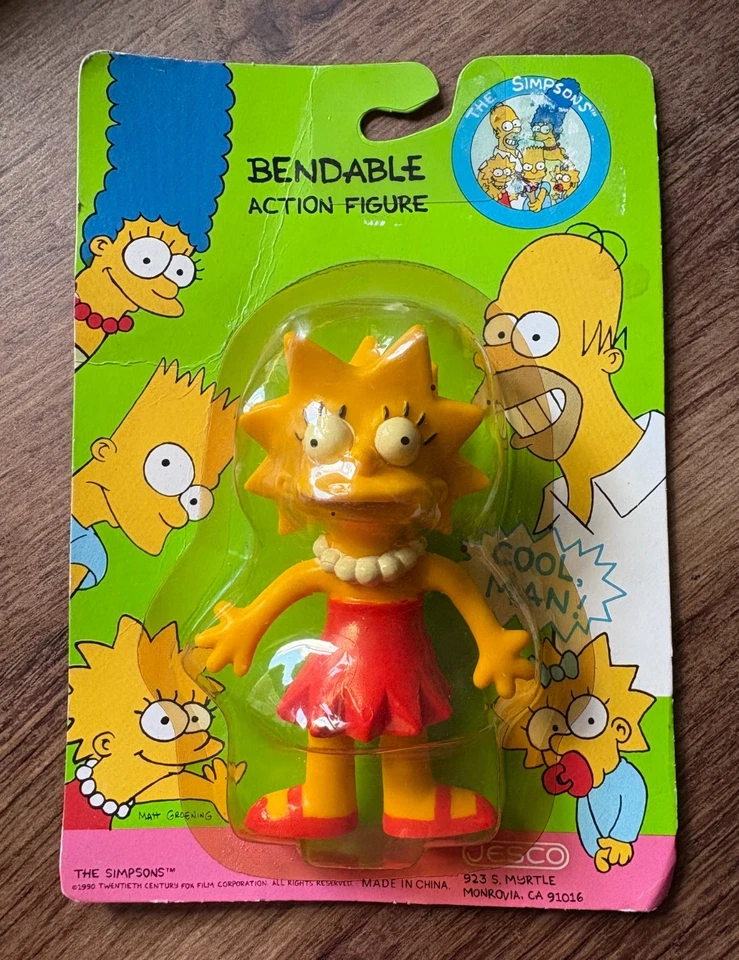 The Simpsons Lisa Simpson Bendable Action Figure Toy by Jesco 1990