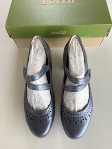 Earth Dione Schuhe Größe 8,5D B" marineblau metallic Leder Mary Jane Absätze bequem - Bild 1 von 5