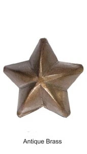 Uñas de tapicería antiguas de cúpula baja de 1/2"" estrella de latón - pasadores con vástago de 1/2"" (5 piezas) - Imagen 1 de 3