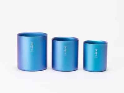 Taza Apilable Limitada Snow Peak 3 Tamaños H200 H300 H450 Titanio Azul Seppou Foto 1 de 4