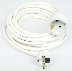 7,5 m Schuko Verlängerungskabel 3 x 1,5 mm² weiss 7,5m H05VV-F Stromkabel CE TÜV - Bild 1 von 5