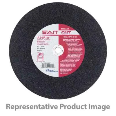 Rodas de corte de serra estacionária United Abrasives SAIT 24102 24X1/4X1 A36R pacote com 5 - Imagem 1 de 3