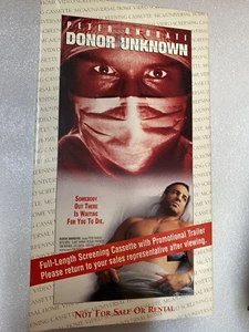 Donor Unknown ~ New VHS Rare Promotional Screener Demo Tape Movie - Picture 1 of 1