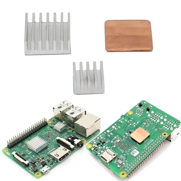 Dissipatori di Alluminio Rame per Raspberry Pi 3 Model B / Pi 2 / B+ - Immagine 1 di 1