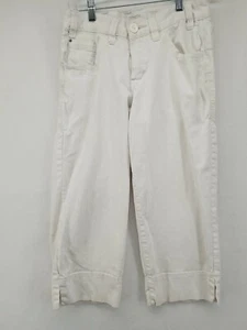 JAG WOMENS PANTS WHITE 8P STRETCH CROP LOW-RISE STRAIGHT PEDAL PUSHERS - Picture 1 of 12