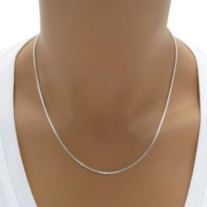 925 Sterling Silver Box Chain 026 Gauge 1.4 mm - Made in Italy - Picture 1 of 4