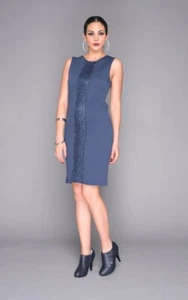 Abito vestito donna pizzo Lisa Kott 323L smanicato taglie forti curvy tubino XL - Picture 1 of 1