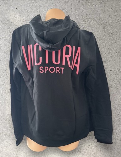 UNDERCOVER Giacca sportiva Victoria's Secret cerniera intera logo felpa con cappuccio Victoria Sport nera piccola