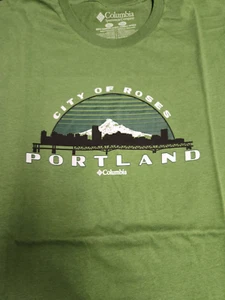 Columbia Green Short Sleeve Graphic T-Shirt XL - Picture 1 of 5