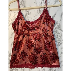 Marilyn Monroe Women's Size Small Satin Floral Lace Trim Cami Top - Picture 1 of 7