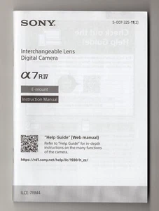 Sony A7RIV / A7R IV / Alpha 7R IV Camera Instruction Manual In English - Picture 1 of 6