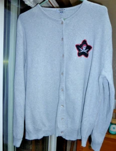 EDWARDS Gris CARDIGAN Pirata PARCHE XL 100% Algodón EE. UU. - Imagen 1 de 7