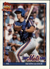 1991 Topps New York Mets Baseball Card #134 Kevin Elster
