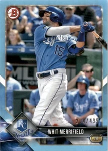 2018 Bowman Sky Blue Whit Merrifield 204/499 Kansas City Royals #98 - Picture 1 of 2
