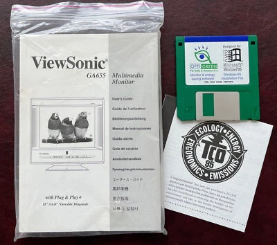 ViewSonic GA655 Multimedia Monitor Manual Users Guide + Installation Software - Image 1 of 4