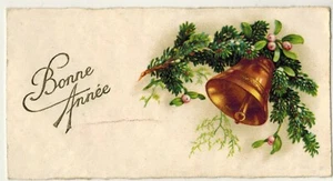 Carte postale  mignonnette -- Bonne année -- Cloche-Sapin -- Réf.E.43 - Imagen 1 de 3