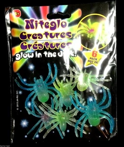 Arachnophobia GLOW TARANTULA SPIDERS Toy Halloween Horror Prop Decoration-6p SET - Picture 1 of 3