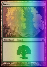 Magic the Gathering MTG Forest (154) Mirrodin Besieged   LP FOIL