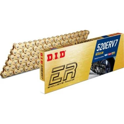 DID 520 ERV7 (new ERV3) X-RING MOTORCYCLE RACING RACE CHAIN GOLD/GOLD 120 LINKS - image 1 of 4