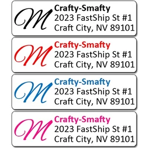 80 Monogramas Cursivos Etiquetas de Dirección Devolución Personalizado Impreso Personalizado Elige Color - Imagen 1 de 3