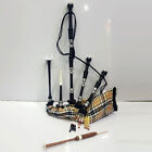 Scottish Great Highland Bagpipe Rosewood Black Finish Silver mounts Carrying Bag