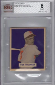 1949 BOWMAN #143A BOB DILLINGER GRADED BVG 6 EX-MT - Picture 1 of 2