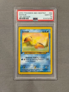 Pokemon Neo Destiny 2002 1° Edizione #84 Swinub PSA 10 GEM MINT - Foto 1 di 2