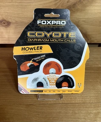FOXPRO COYOTE DIAPHRAGM MOUTH CALLS (3) HOWLER COMBO PACK Made In America - Image 1 of 2