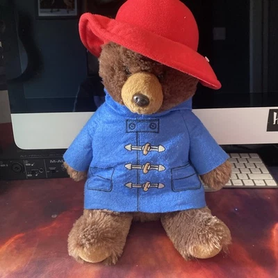 Paddington Bear Plush Toy with Blue Coat and Red Hat 14in - Preowned  - Image 1 of 4