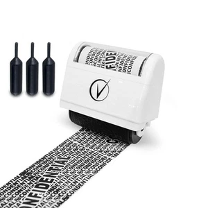Identity Theft Protection Roller Stamps Wide Kit - Confidential Roller Stamp,... - Picture 1 of 7