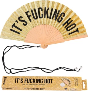 – Ventaglio in Legno Originale Con Messaggio “F*Cking Hot”. Accessorio Moderno E - Foto 1 di 12